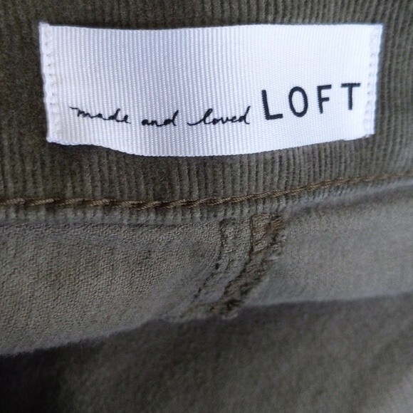 LOFT (made and loved LOFT) olive green modern skinny corduroy pants 10 - Picture 4 of 6